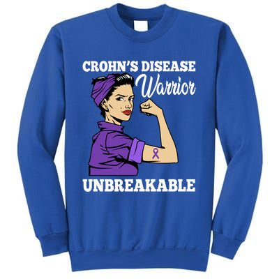 Unbreakable Warrior Crohn's Disease Purple Ribbon Gift Sweatshirt