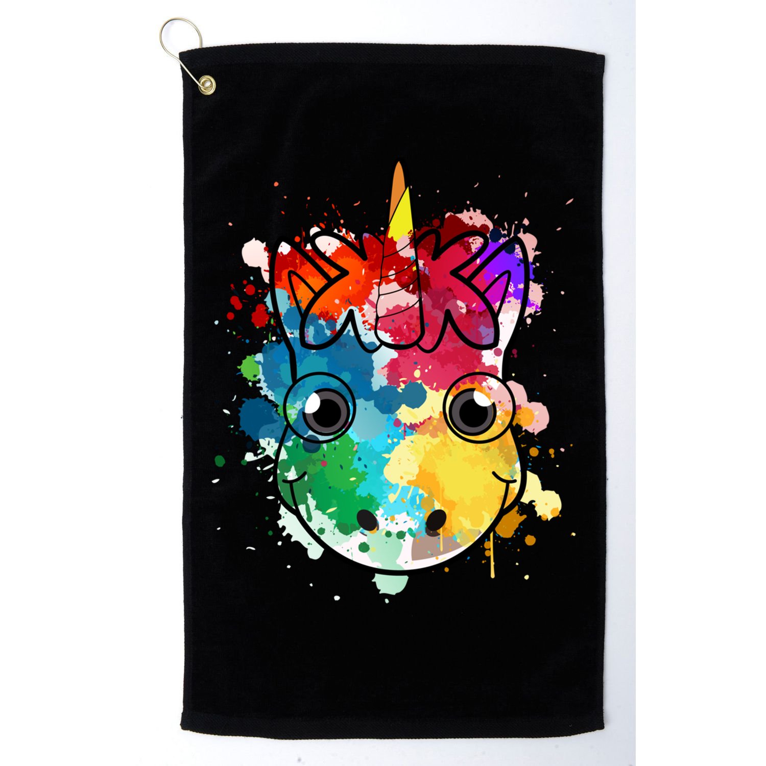 Unicorn Water Color Horse Mom Paint Splat Love Gift Golf Towel