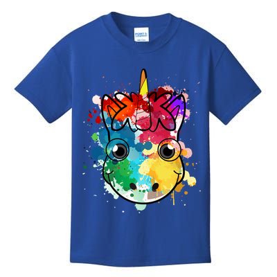 Unicorn Water Color Horse Mom Paint Splat Love Gift Kids T-Shirt