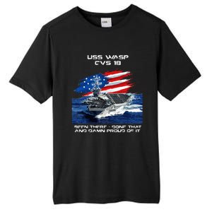 USS Wasp CVS 18 Aircraft Carrier Veteran USA Flag Christmas Tall Fusion ChromaSoft Performance T-Shirt