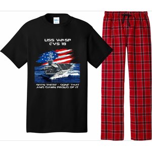 USS Wasp CVS 18 Aircraft Carrier Veteran USA Flag Christmas Pajama Set