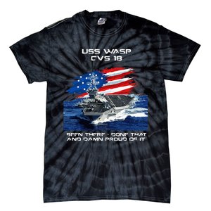 USS Wasp CVS 18 Aircraft Carrier Veteran USA Flag Christmas Tie-Dye T-Shirt