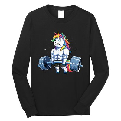 Unicorn Weightlifting Deadlift Fitness Gym Women Long Sleeve Shirt