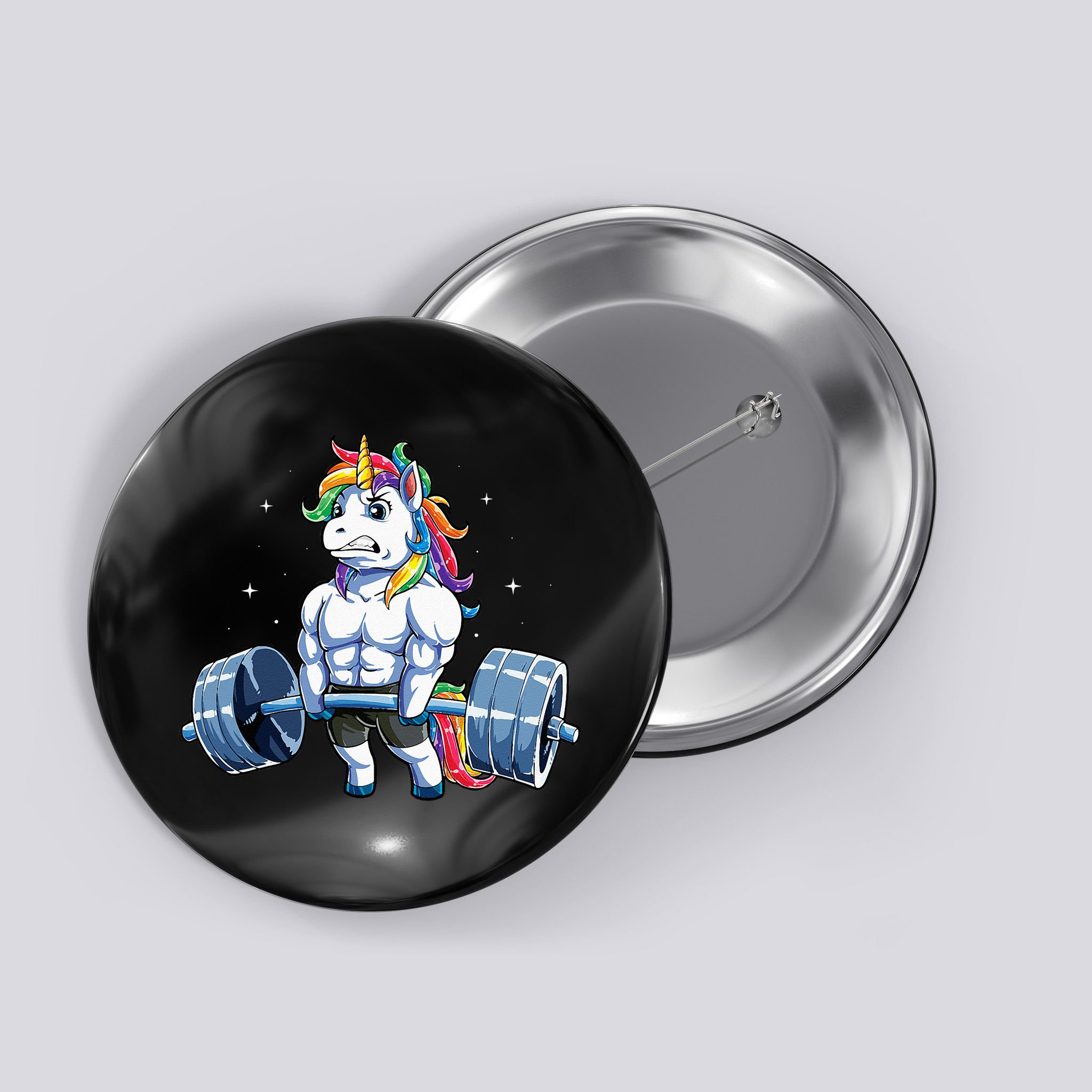 Unicorn Weightlifting Deadlift Fitness Gym Women Button