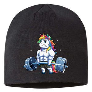 Unicorn Weightlifting Deadlift Fitness Gym Women Sustainable Beanie