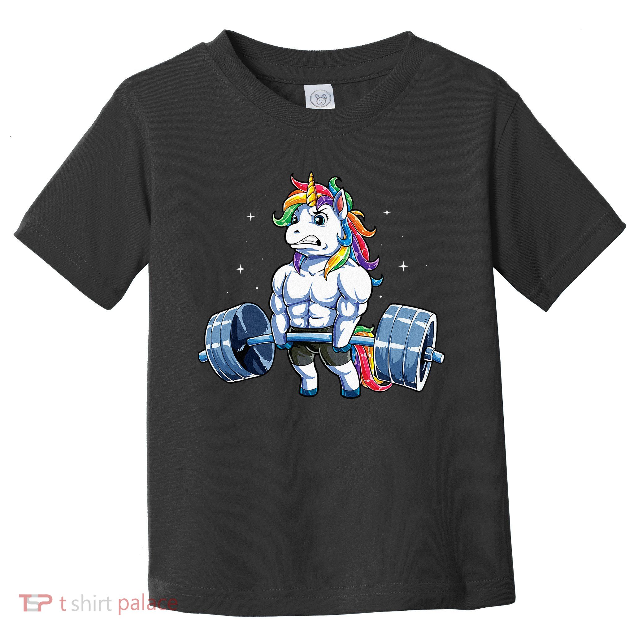 Unicorn Weightlifting Deadlift Fitness Gym Women Toddler T-Shirt