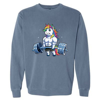 Unicorn Weightlifting Deadlift Fitness Gym Women Garment-Dyed Sweatshirt