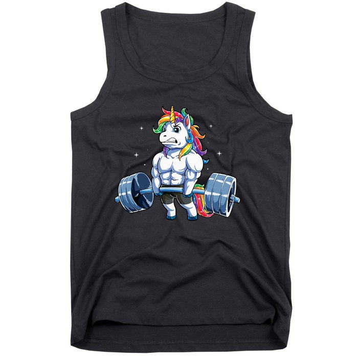 Unicorn Weightlifting Deadlift Fitness Gym Women Tank Top