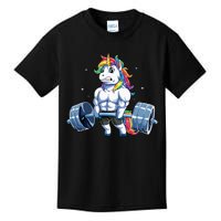 Unicorn Weightlifting Deadlift Fitness Gym Women Kids T-Shirt