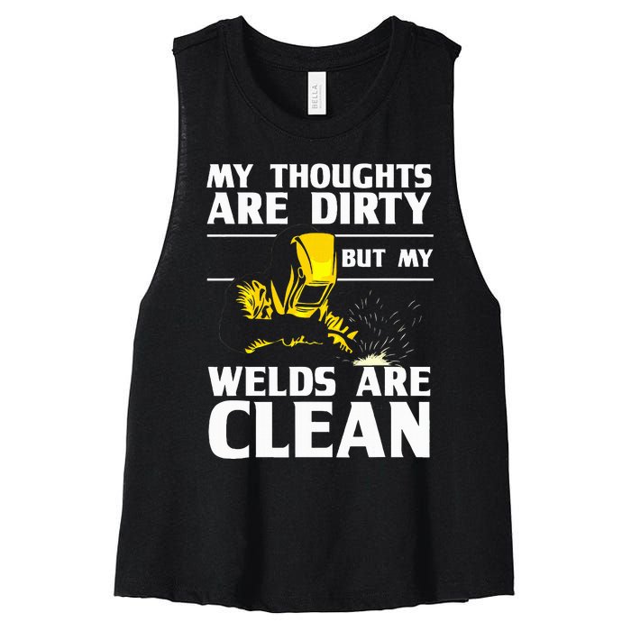 Unique Welding Design Weld Tool Welder Welding Women's Racerback Cropped Tank