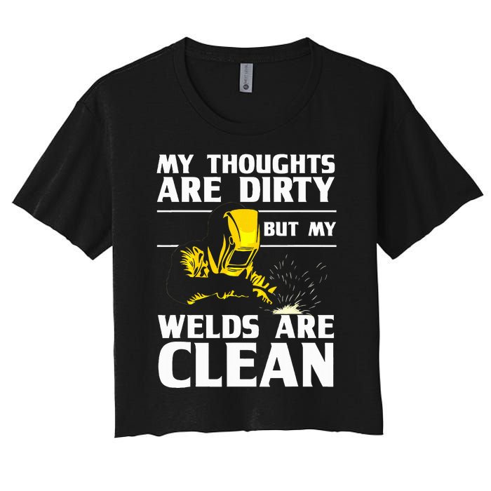 Unique Welding Design Weld Tool Welder Welding Women's Crop Top Tee