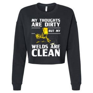 Unique Welding Design Weld Tool Welder Welding Cropped Pullover Crew