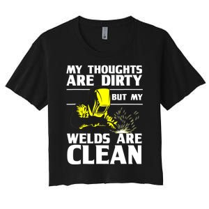 Unique Welding Design For Weld Tool Welder Welding Women's Crop Top Tee