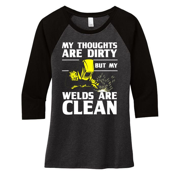 Unique Welding Design For Weld Tool Welder Welding Women's Tri-Blend 3/4-Sleeve Raglan Shirt