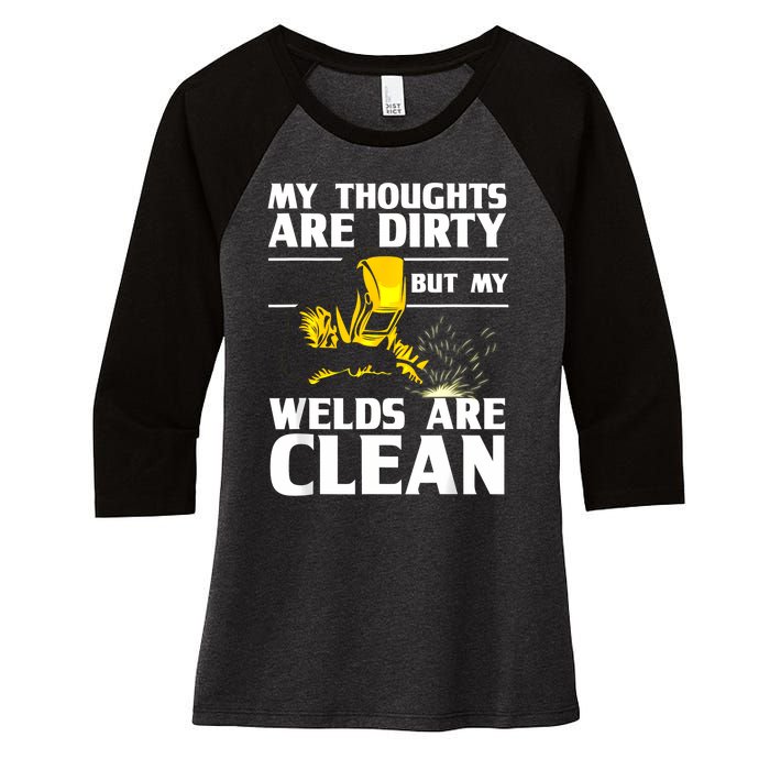 Unique Welding Design For Weld Tool Welder Welding Women's Tri-Blend 3/4-Sleeve Raglan Shirt