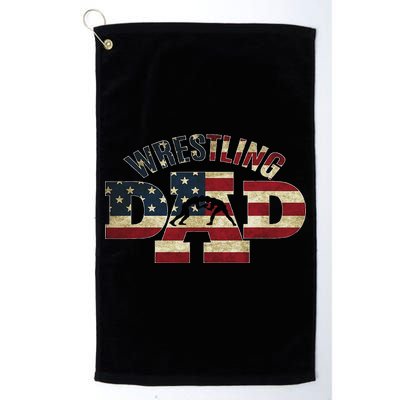 Usa Wrestling Dad Gifts American Flag Wrestle Team Coach Golf Towel