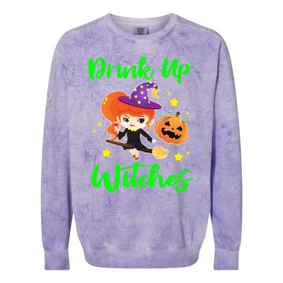 Up Witches Funny Halloween Funny Gift Gift Colorblast Crewneck Sweatshirt