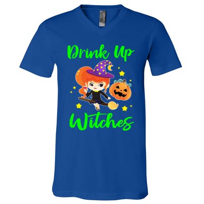 Up Witches Funny Halloween Funny Gift Gift V-Neck T-Shirt