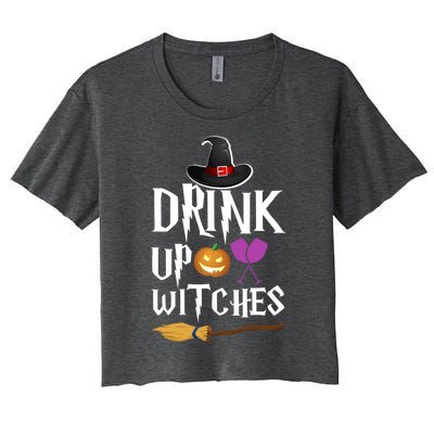 Up Witches Funny Trick Or Treat Halloween Costume Gift Women's Crop Top Tee