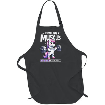 Unicorn Weightlifting Fitness Gym Workout Weight Training Full-Length Apron With Pockets