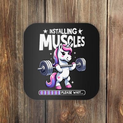 Unicorn Weightlifting Fitness Gym Workout Weight Training Coaster