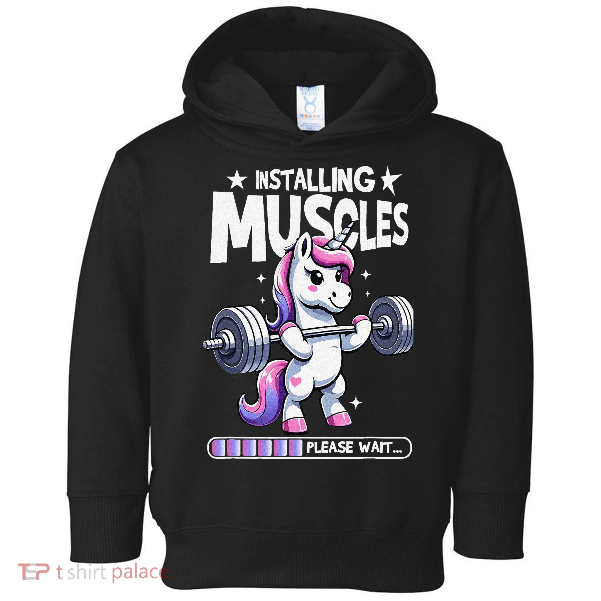 Unicorn Weightlifting Fitness Gym Workout Weight Training Toddler Hoodie