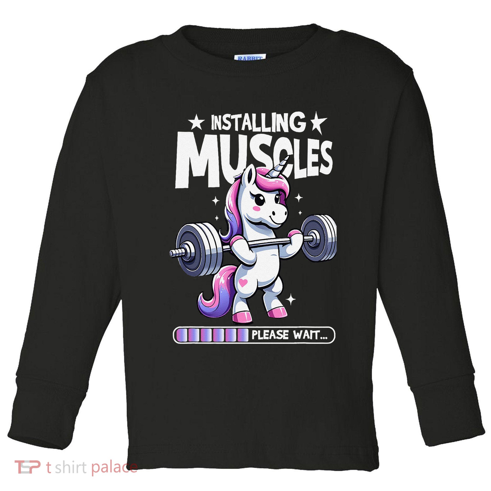 Unicorn Weightlifting Fitness Gym Workout Weight Training Toddler Long Sleeve Shirt