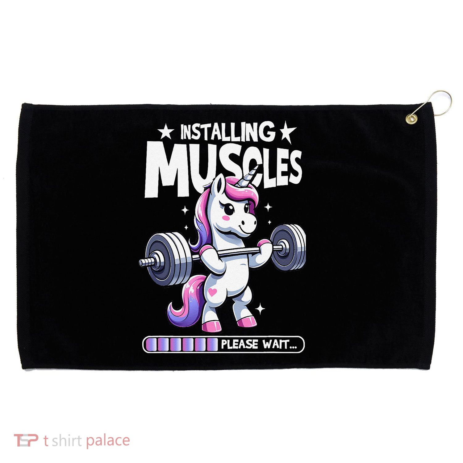 Unicorn Weightlifting Fitness Gym Workout Weight Training Grommeted Golf Towel