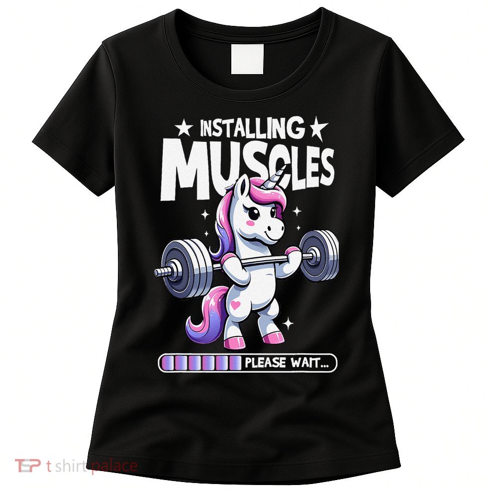 Unicorn Weightlifting Fitness Gym Workout Weight Training Womens T-Shirt
