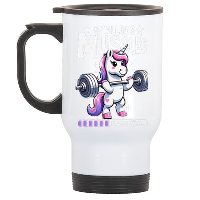 Unicorn Weightlifting Fitness Gym Workout Weight Training Stainless Steel Travel Mug