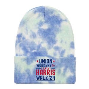 Union Workers For Harris Walz 2024 Presidential Election Tie Dye 12in Knit Beanie