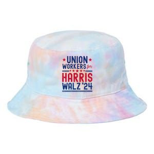 Union Workers For Harris Walz 2024 Presidential Election Tie Dye Newport Bucket Hat