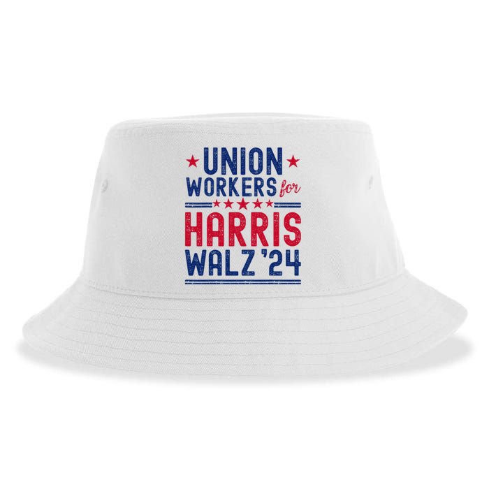 Union Workers For Harris Walz 2024 Presidential Election Sustainable Bucket Hat