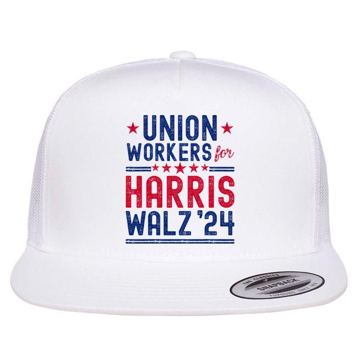 Union Workers For Harris Walz 2024 Presidential Election Flat Bill Trucker Hat