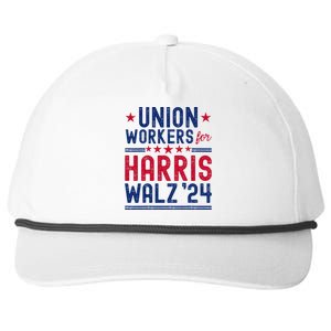 Union Workers For Harris Walz 2024 Presidential Election Snapback Five-Panel Rope Hat