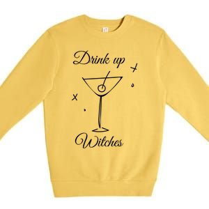 Up Witches Funny Ing Wine Halloween Costume Gift Premium Crewneck Sweatshirt