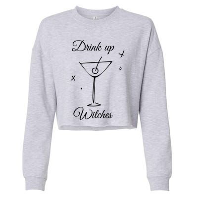 Up Witches Funny Ing Wine Halloween Costume Gift Cropped Pullover Crew