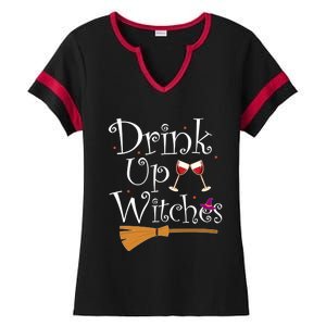 Up Witches Funny Ing Wine Halloween Costume Mom Gift Ladies Halftime Notch Neck Tee