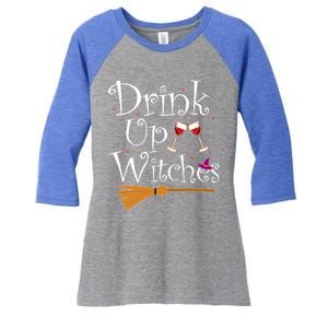 Up Witches Funny Ing Wine Halloween Costume Mom Gift Women's Tri-Blend 3/4-Sleeve Raglan Shirt