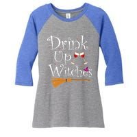 Up Witches Funny Ing Wine Halloween Costume Mom Gift Women's Tri-Blend 3/4-Sleeve Raglan Shirt