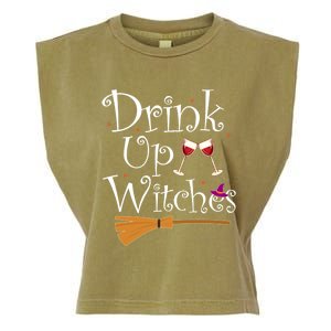 Up Witches Funny Ing Wine Halloween Costume Mom Gift Garment-Dyed Women's Muscle Tee