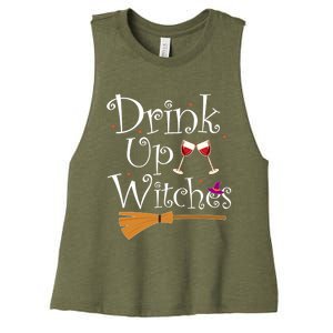 Up Witches Funny Ing Wine Halloween Costume Mom Gift Women's Racerback Cropped Tank