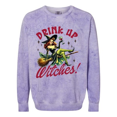 Up Witches Funny Gift Colorblast Crewneck Sweatshirt