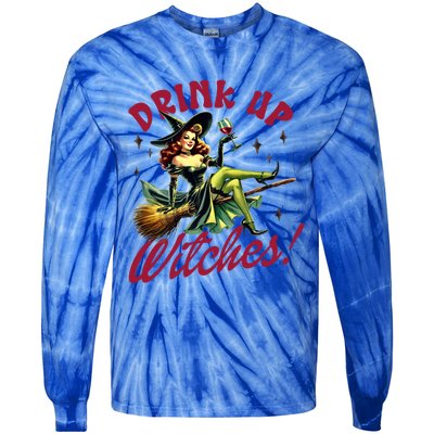 Up Witches Funny Gift Tie-Dye Long Sleeve Shirt