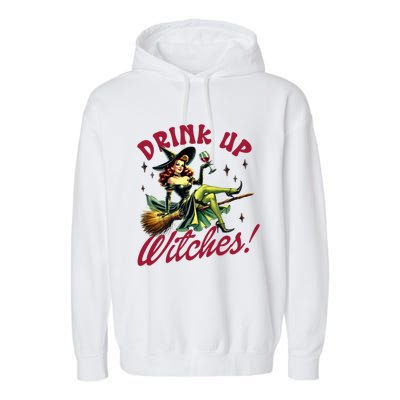 Up Witches Funny Gift Garment-Dyed Fleece Hoodie