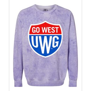 University West Georgia Uwg Wolves Go West Shield Colorblast Crewneck Sweatshirt