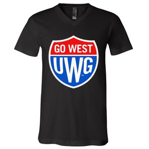 University West Georgia Uwg Wolves Go West Shield V-Neck T-Shirt