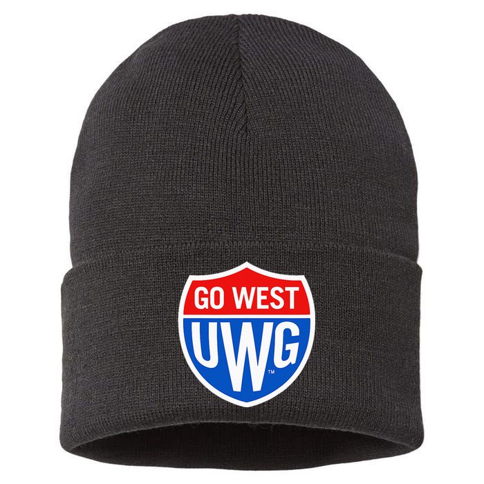 University West Georgia Uwg Wolves Go West Shield Sustainable Knit Beanie