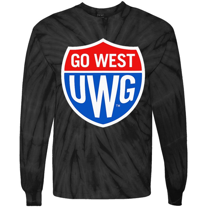 University West Georgia Uwg Wolves Go West Shield Tie-Dye Long Sleeve Shirt