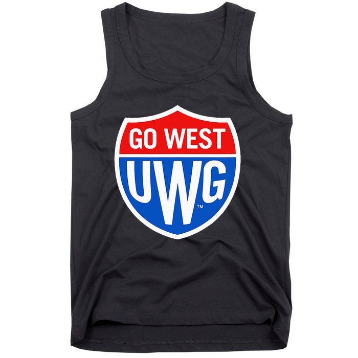 University West Georgia Uwg Wolves Go West Shield Tank Top